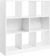boekenkast, kubusplank, bodemplank, met open vakken, voor woonkamer, studeerkamer, kinderkamer, kantoor, als ruimteverdeler, 97,5 x 30 x 100 cm, wit LBC52WT
