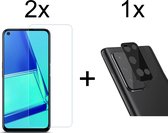 Beschermglas Oppo A72 Screenprotector 2 stuks - Oppo A72 Screen Protector Camera - 1 stuk