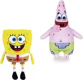 Spongebob Squarepants Pluche Knuffel Set 18 cm + Patrick Ster Happy Pluche Knuffel 24 cm | Nickelodeon Plush Toy | Speelgoed Knuffelpop voor kinderen | Sponge Bob Square Pants | Pa