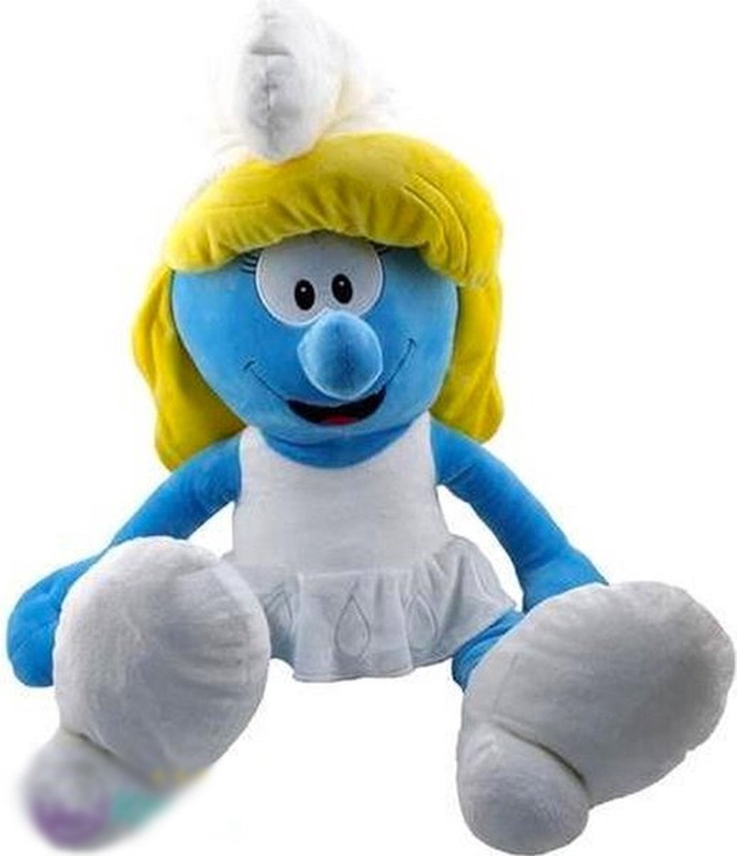 Smurfin Pluche Knuffel De Smurfen XXL 80 cm | The Smurfs | Grote Smurf, Smurfin, Potige Smurf, Baby Smurf | speelgoed knuffelpop knuffeldier voor kinderen jongens meisjes