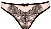 Dames String  Zwart-Roos Maat 36 Gorteks Lingerie Flora