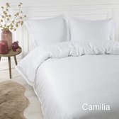 Dekbedovertrek Camilia Papillon (De luxe) Wit, Lits-jumeaux. (240X220 cm) super zacht, 100% percale katoen. Zoek voor meer aanbod op Dekbedstunter.