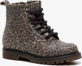 Groot leren meisjes veterboots met luipaardprint - Groen - Maat 28 - Echt leer - Uitneembare zool