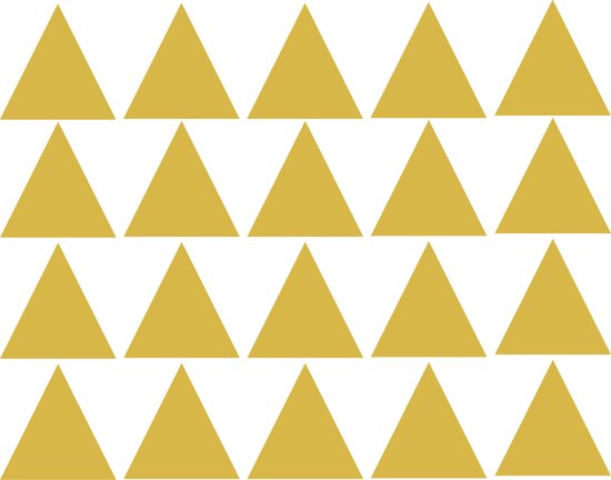Muursticker driehoekjes | 5cm | 20 stuks | goud