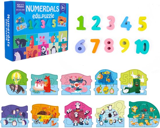 Cijfer puzzel 65 delig - Legpuzzel - Vanaf 3 jaar - Kinderpuzzels - Eerste  Engelse... | bol.com