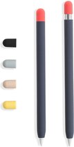 Doodroo Skin voor Apple Pencil (1e/2e gen) met 5 gekleurde doppen - Midnight Blue- Siliconen Beschermfolie met Grip