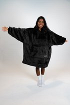 Wulfy Snuggie - Hoodie Deken - Deken met Mouwen – Hoodie Blanket - Fleece Deken – Fleece Plaid – Sherpa - Unisex - Zwart