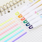 BOTC Markeerstift - Dual-Tip Markers - 6 kleuren - fluorescerende snoep kleur - 6 stucks