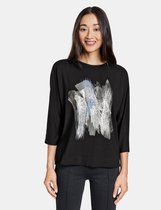 GERRY WEBER Dames shirt met 3/4-mouwen en sierlijke palletjes EcoVero