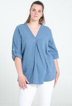 Paprika Dames Effen tuniek in katoengaas - Outdoorblouse - Maat 48