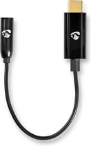 USB-Adapter | USB 3.2 Gen 1 | USB-C™ Male | 3,5 mm Female | 0.15 m | Rond | Vernikkeld | PVC | Zwart | Window Box