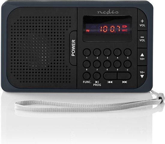 Nedis FM-Radio - Draagbaar Model - FM - Batterij Gevoed / Netvoeding Digitaal - 3.6... |