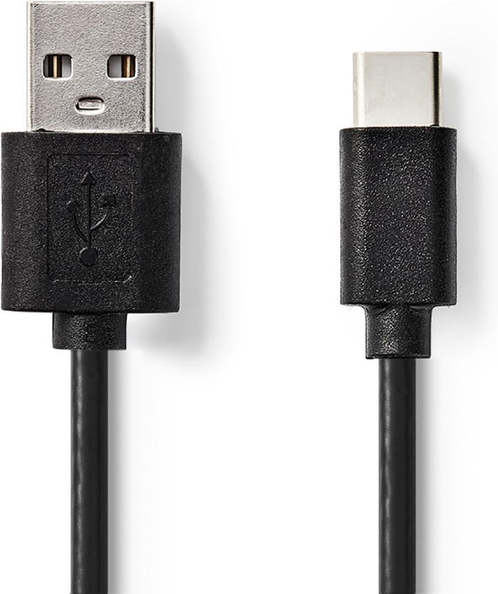 USB 2.0-Kabel | Type-C Male - A Male | 1,0 m | Zwart