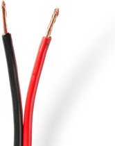 Nedis Speaker-Kabel | 2x 2.50 mm² | Koper | 25.0 m | Rond | PVC | Rood / Zwart | Rol
