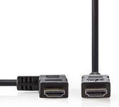 Nedis High Speed ​​HDMI-Kabel met Ethernet - Links Gehoekte HDMI Connector - HDMI Connector - 4K@30Hz - 10.2 Gbps - 1.50 m - Rond - PVC - Zwart - Polybag