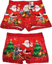 Kerst boxershort kerstcadeau heren ondergoed mannen boxershort rood maat XL/XXL