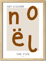 Kerstposter ART GALERIE NOEL - Terracotta A2 + fotolijst blank hout 42x59,4cm