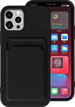 Back Cover Apple iPhone 12 Pro Max | Telefoonhoesje | Pasjeshouder | Zwart