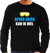 Apres ski trui Apres skieen kan ik wel zwart  heren - Wintersport sweater - Foute apres ski outfit/ kleding/ verkleedkleding S