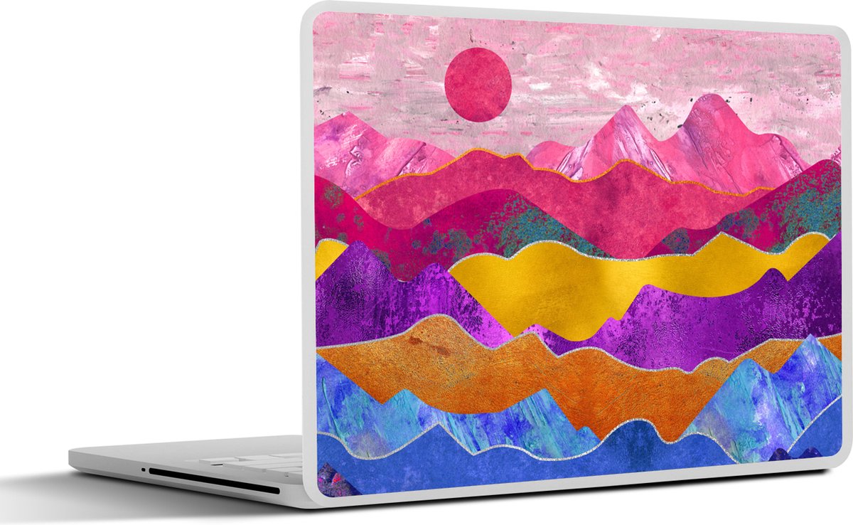 Laptop sticker - 14 inch - Bi - Pride - Marmer print - 32x5x23x5cm - Laptopstickers - Laptop skin - Cover