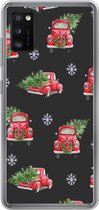 Geschikt voor Samsung Galaxy A41 hoesje - Kerst - Kerstboom - Auto - Design - Siliconen Telefoonhoesje