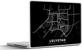 Laptop sticker - 12.3 inch - Kaart - Lelystad - Zwart - 30x22cm - Laptopstickers - Laptop skin - Cover