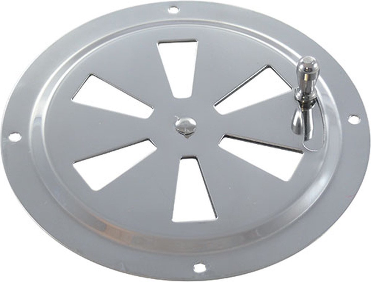 Luchtrooster rond afsluitbaar, 125mm RVS-316 (A4)