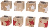 Kandelaars - candle houder star print 32.5x8.5x8.5cm 4pc mix box a / 2 - mixed - 325x85x854