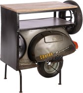 Eettafel - vintage scooter tafel hout / ijzer 87x47x102cm - natural - 87x47x102