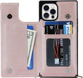 Melili telefoon hoesje iphone 13 pro-Schouder telefoonhoesje- 3 in 1 Telefoonhoesjes met koord - roze-Telefoonhoesjes iphone 13pro-Multi kaarthouders telefoonhoesje-iphone 13 pro-T