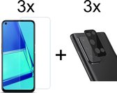 Beschermglas Oppo A52 Screenprotector 3 stuks - Oppo A52 Screen Protector Camera - 3 stuks