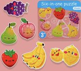6-in-1 Kinderpuzzel - Fruit - 28 stukjes - vanaf 4 jaar