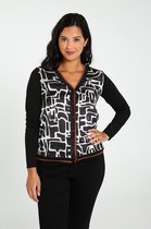 Cassis - Female - Bedrukt cardigan-T-shirt in twee stoffen  -