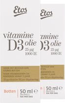 Etos Vitamine D3 Hooggedoseerd Olie - 2x 50ML
