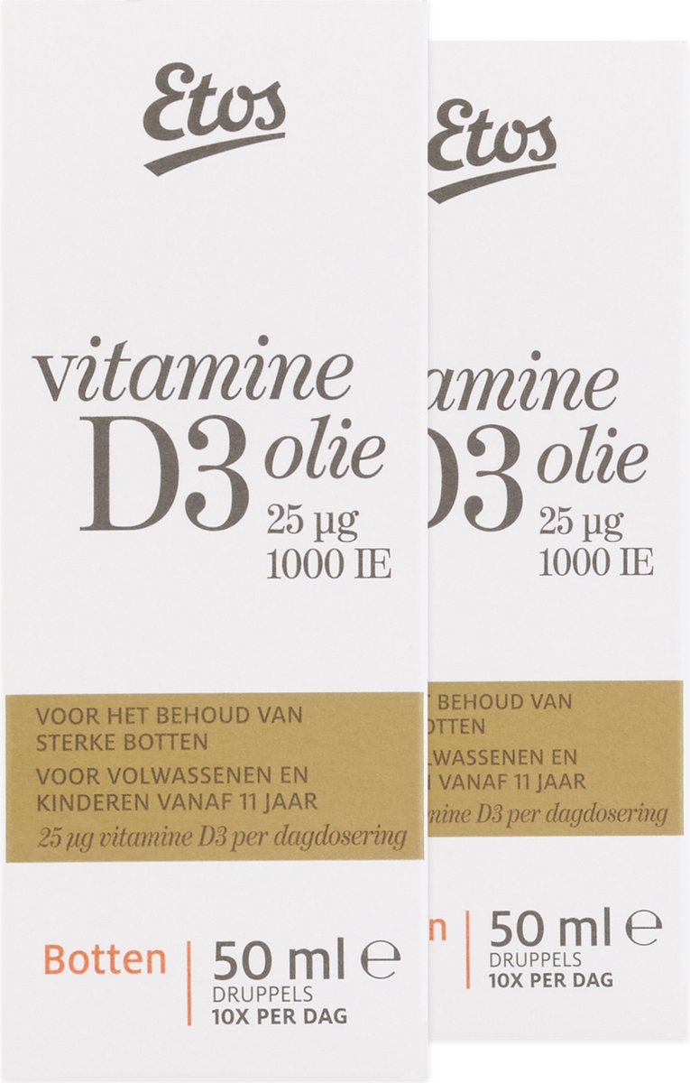 Etos Vitamine D3 Hooggedoseerd Olie - 2 x 50ML