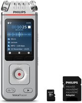 Philips VoiceTracer Audiorecorder DVT41225 | 3MIC Stereo MP3/PCM - 24-bits/44.1 kHz, 8GB, WIFI/Smartphone app, USB-C, incl. MicroSD kaart 32 GB