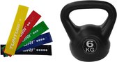 Tunturi - Fitness Set - Weerstandsbanden 5 stuks - Kettlebell 6 kg