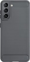 Coque Samsung Galaxy S21 BMAX Carbone / Coque souple / Etui de téléphone / Etui de protection / Etui de téléphone / Protection de téléphone - Grijs