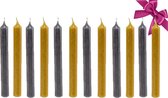 Luxe Dinerkaarsen 12 Stuks - Oker Geel & Grijs Kaarsen set - Kaarsen 19,5cm - Giftset - Paraffine Kaarsen - Cadeau - Cadeau voor vrouw - Dinerkaars