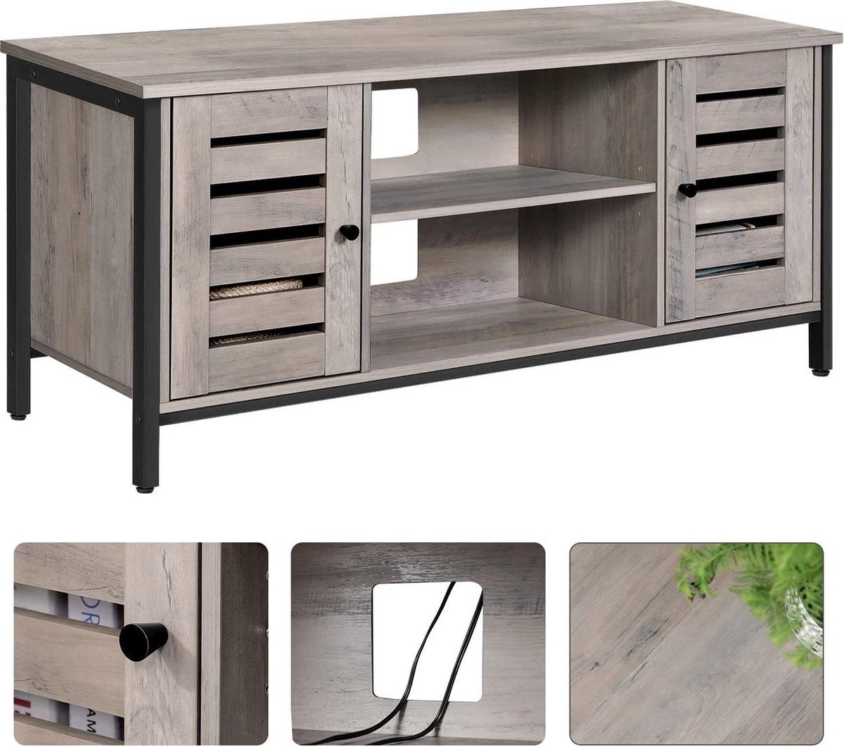 Tv kast uitschuif teak/ ijzer - TV Kasten - Kasten - Onz Thuys