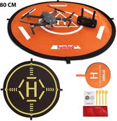 Drone Landing Pad - Launch Pad - Platform-  Veilig Landen - Opvouwbaar - Zwart/Oranje 80 CM