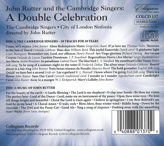 Singer Double Cd A Double Celebration (CD), Cambridge Singers | Muziek | bol