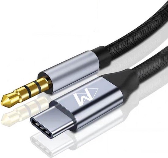 USB-C naar Headphone Jack Audio Aux Kabel - usb c naar Aux Auto Kabel - 3.5  mm - 1.5... | bol.com