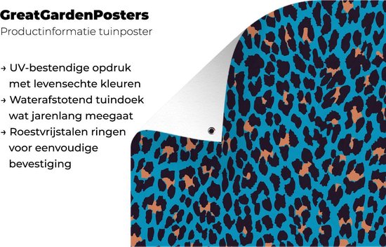 Posters de jardin Imprimé léopard - Design - Blauw - 90x60 cm