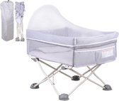 Dakta® Baby bed | Ledikant | Wieg | Opvouwbaar | Grijs | Verrijdbaar | Op wielen | Camping | Compact | Inklapbaar