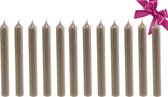 Luxe Dinerkaarsen 12 Stuks - Taupe Kaarsen set - Kaarsen 19,5cm - Giftset - Paraffine Kaarsen - Cadeau - Cadeau voor vrouw - Dinerkaars