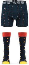 Ton Sur Ton - Grappige Sokken Heren - Grappige Boxershort Heren - Grappig Cadeau Voor Man - Geschenkset Heren - Vrolijke Sokken - Spaceman - Matchende sokken en onderbroeken! - L/43.5-47