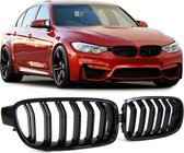 Nieren geschikt voor BMW 3 Serie F30/F31 2012-2018 hoogglans zwart dubbelspijls