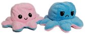 Mood Octopus Knuffel - Omkeerbaar - Emotie - 20 cm - Bekend van Tik Tok - Zacht Roze /Aqua blauw - Set van 2 stuks - Kerst - Cadeau Tip!