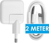 PowerPlug USB Power Adapter Stekker Oplaadblok Oplader Oplaadblokje Snellader Apple iPad / iPhone Oplaadkabel Snoer Kabel Laadkabel 2 Meter
